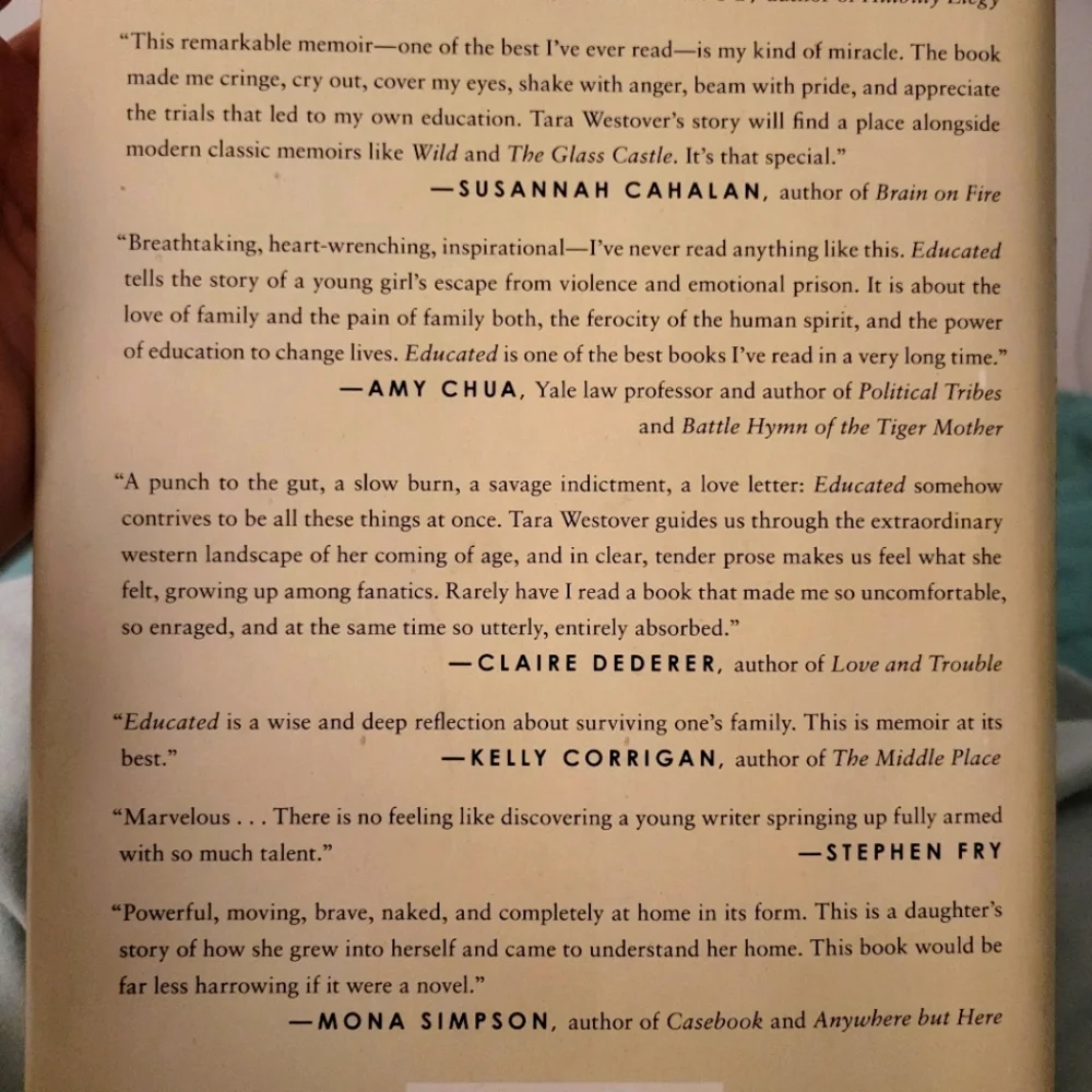 HARDCOVER EDUCATED BOOK NY TIMES BEST SELLER